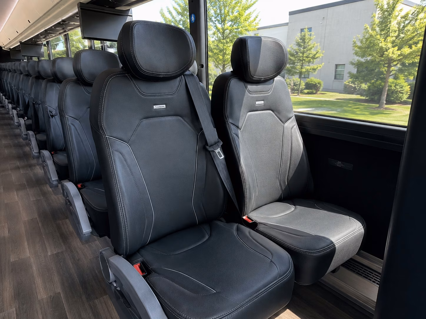 plantation charter bus rental interior